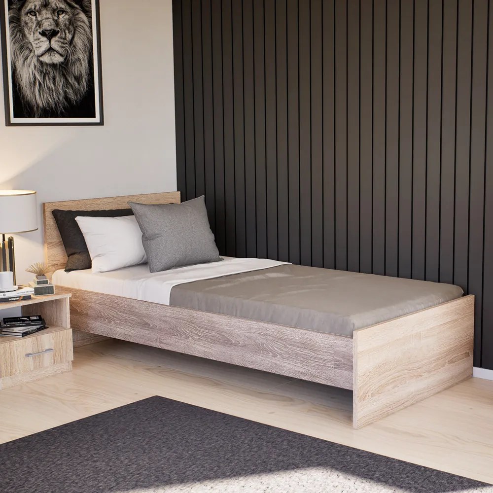 Pat single Miami 90x200 cm stejar Sonoma-stejar York