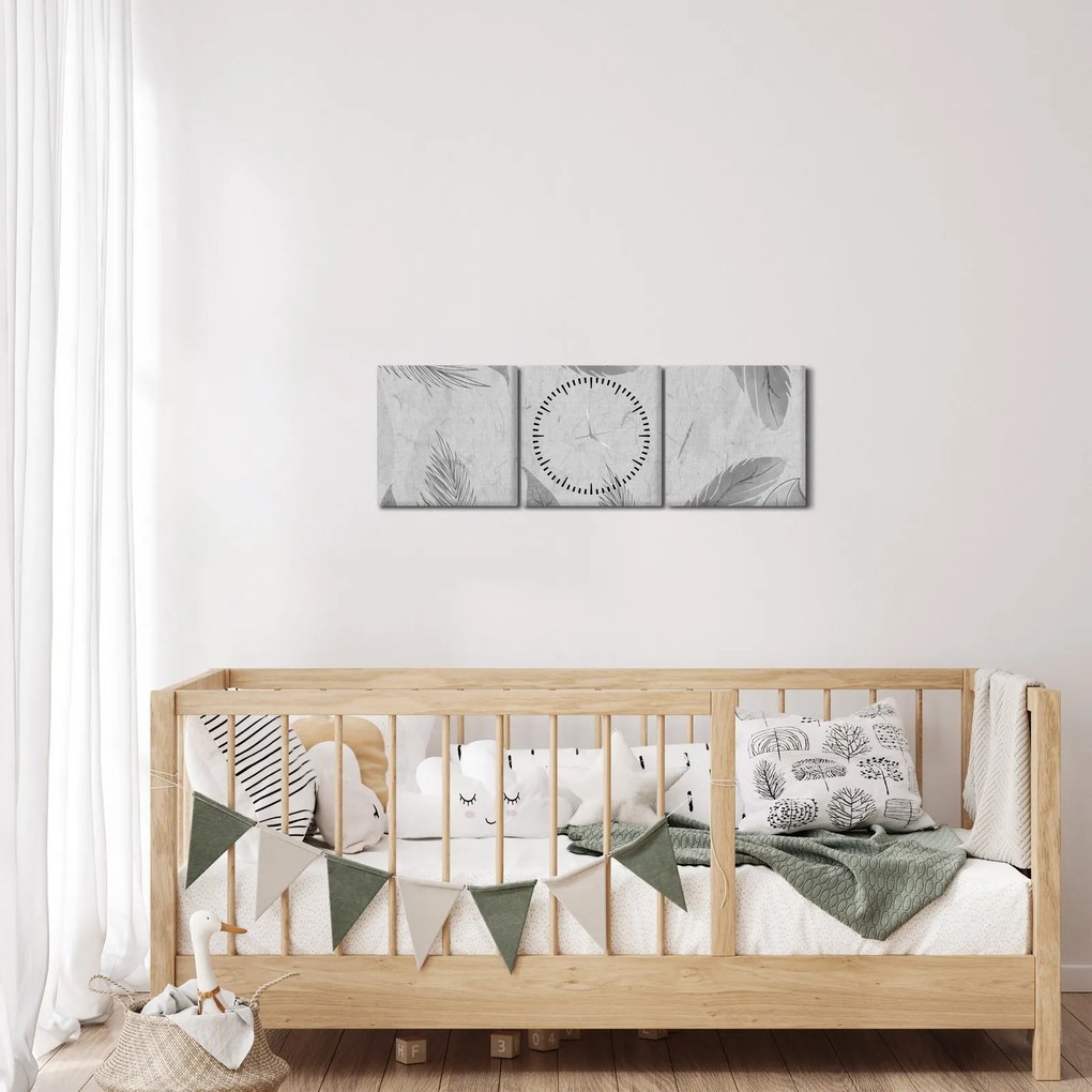 Tablou - Frunze (cu ceas) (90x30 cm)
