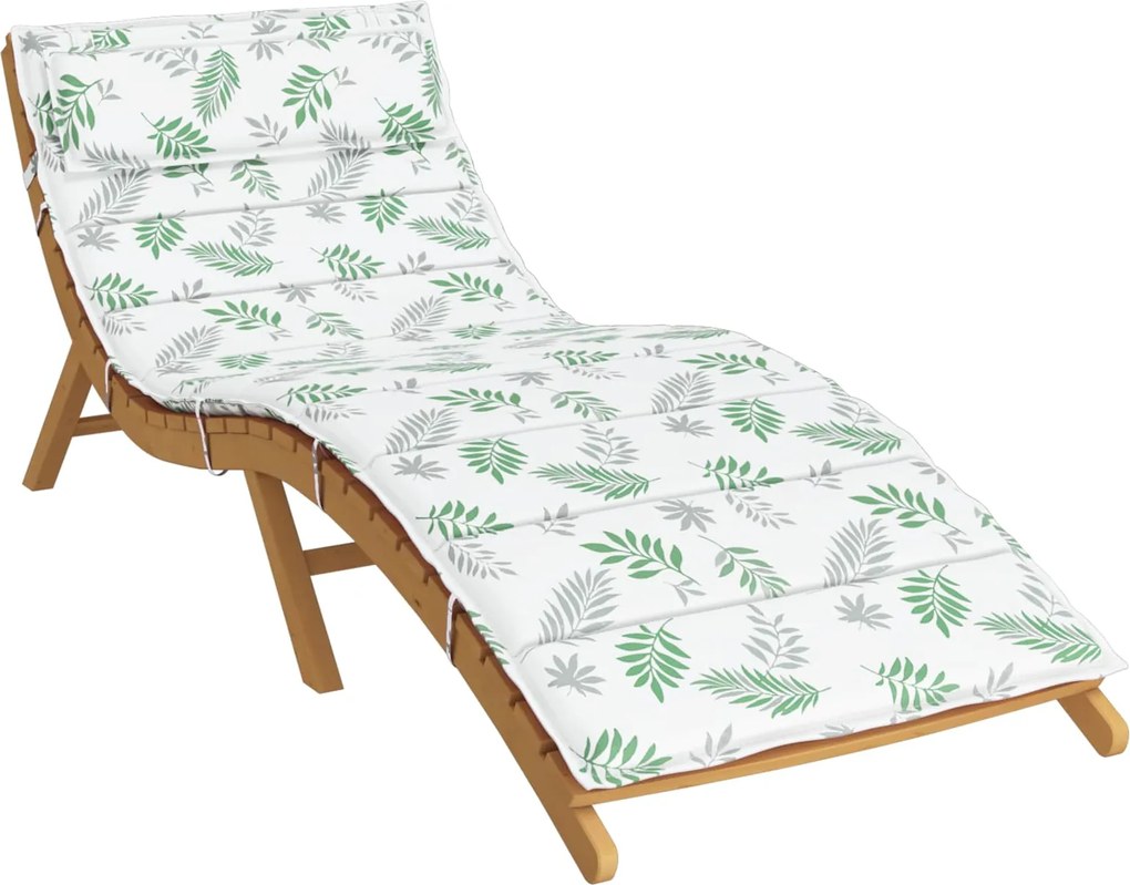 vidaXL Perna de șezlong pentru soare Alb și verde 178 x 60 x 4 cm