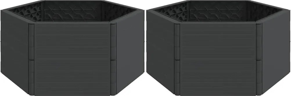 vidaXL Jardiniere de grădină, 2 buc., antracit, PP