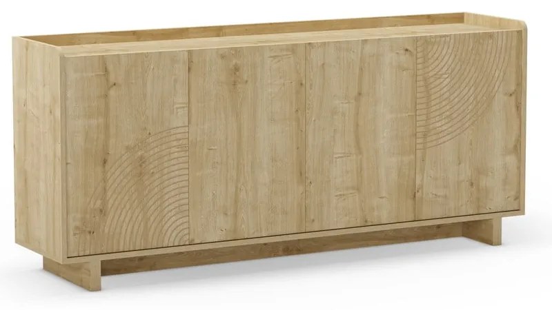 Comodă în culoare naturală cu aspect de lemn de stejar 180x80x40 cm Daira – Marckeric