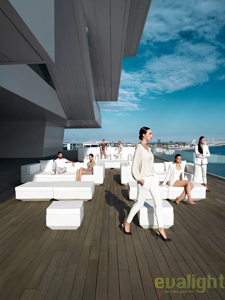 Taburete de exterior / interior design modern premium VELA OTTOMAN CHAISE-LONGUE 100cm