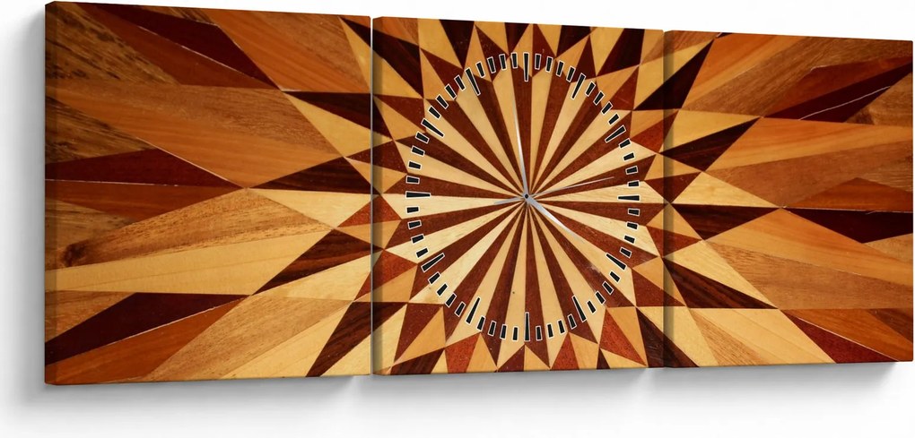 Tablou - Colaj din lemn (cu ceas) (90x30 cm)