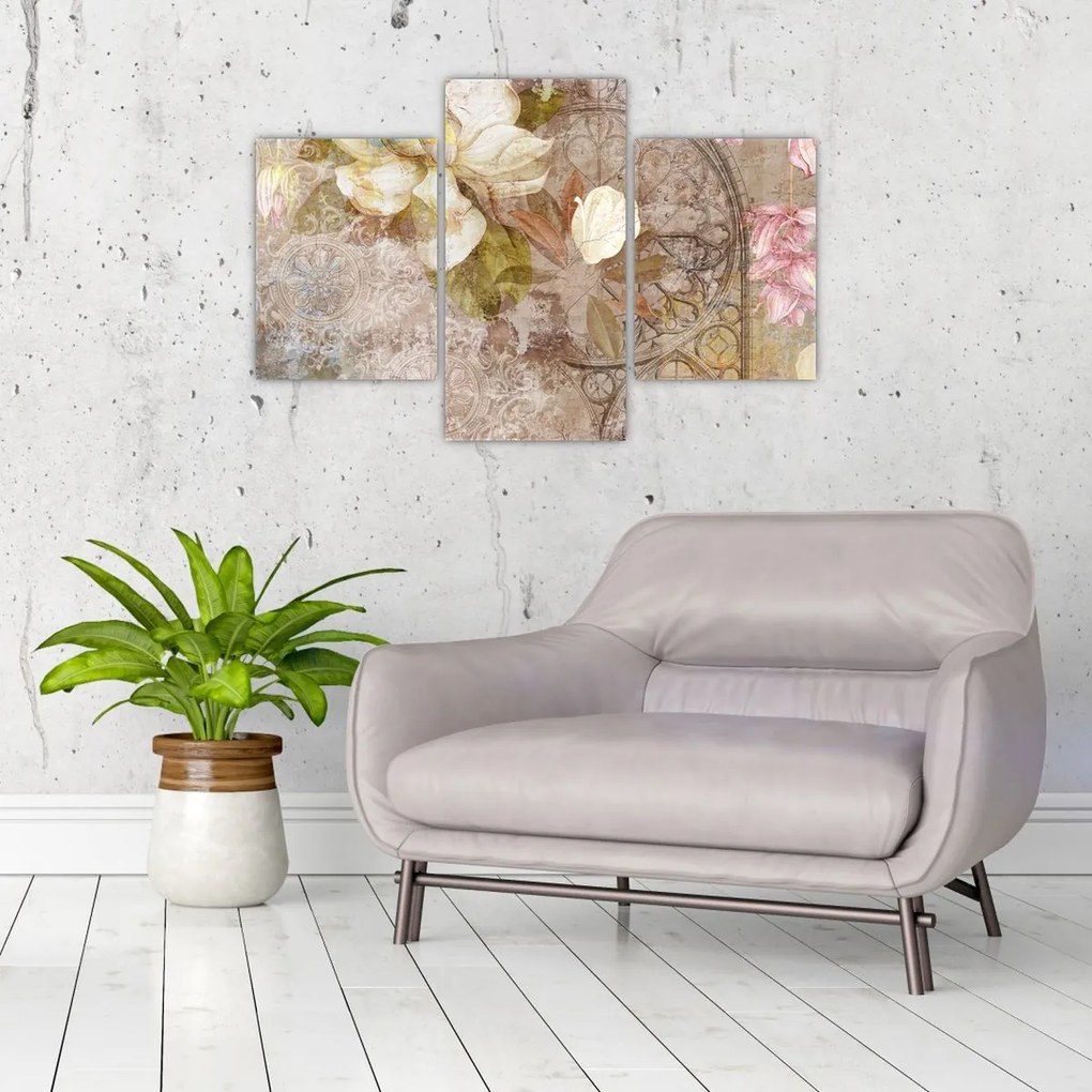 Tablou - Ornament de flori (90x60 cm)
