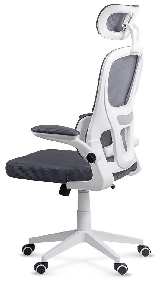 Scaun ergonomic OFF 432 gri, suport lombar și brațe rabatabile
