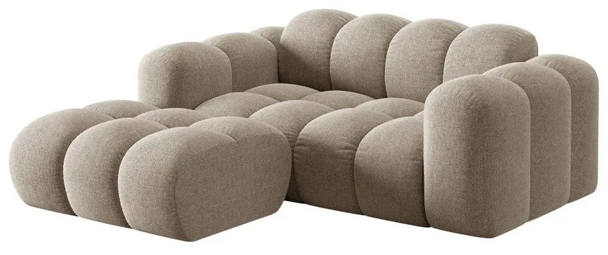 Colțar maro deschis cu tapițerie din chenille (cu colț pe partea stângă/cu șezlong) Treno – Cosmopolitan Design