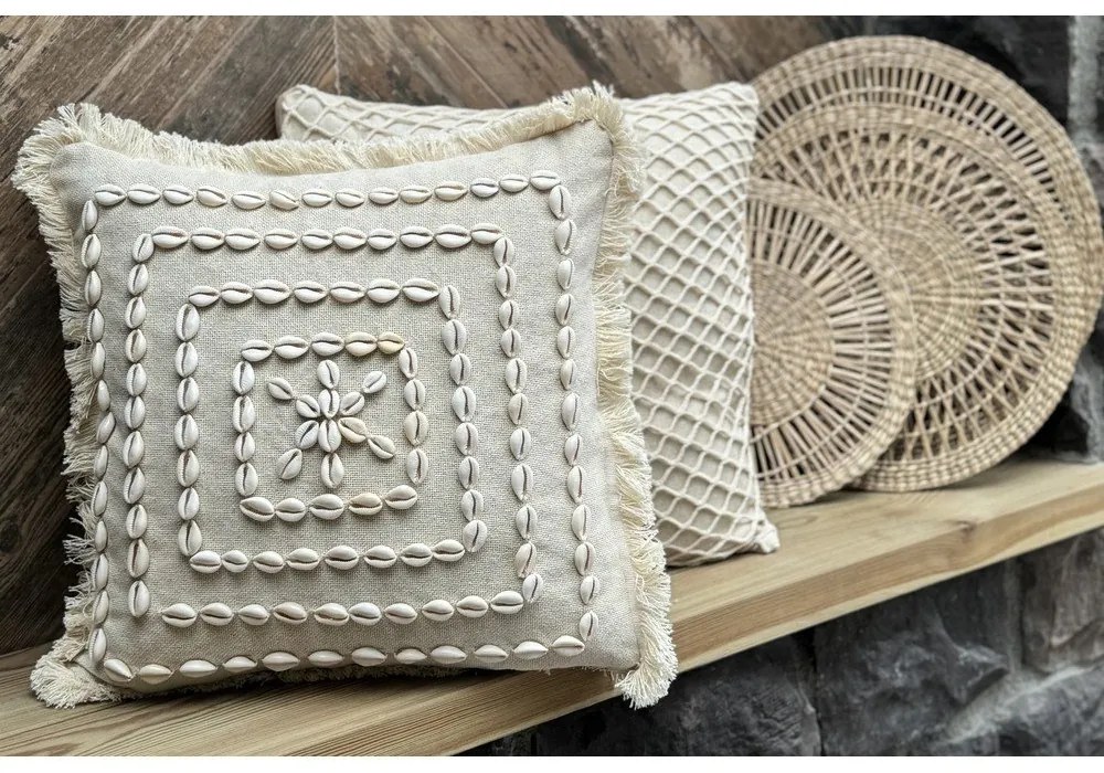 Față de pernă din bumbac 43x43 cm Seashells – Mioli Decor