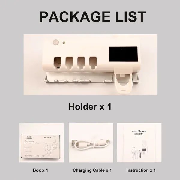 Zaparkorun Sterilizator solar pentru periuțe de dinți montat pe perete