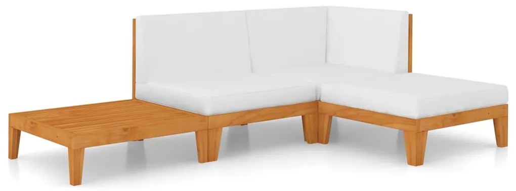 3058104 vidaXL Set mobilier de grădină cu perne, 4 piese, lemn masiv de acacia