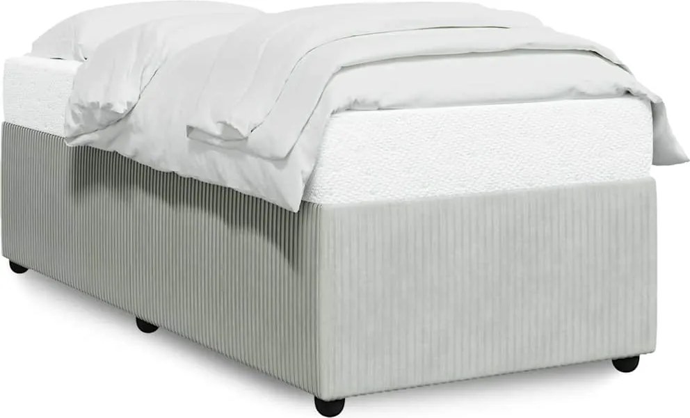 vidaXL Cadru de pat fără saltea, gri deschis, 90x190 cm, catifea