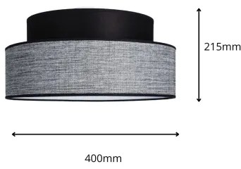 Plafonieră GRACE 1xE27/60W/230V negru/gri