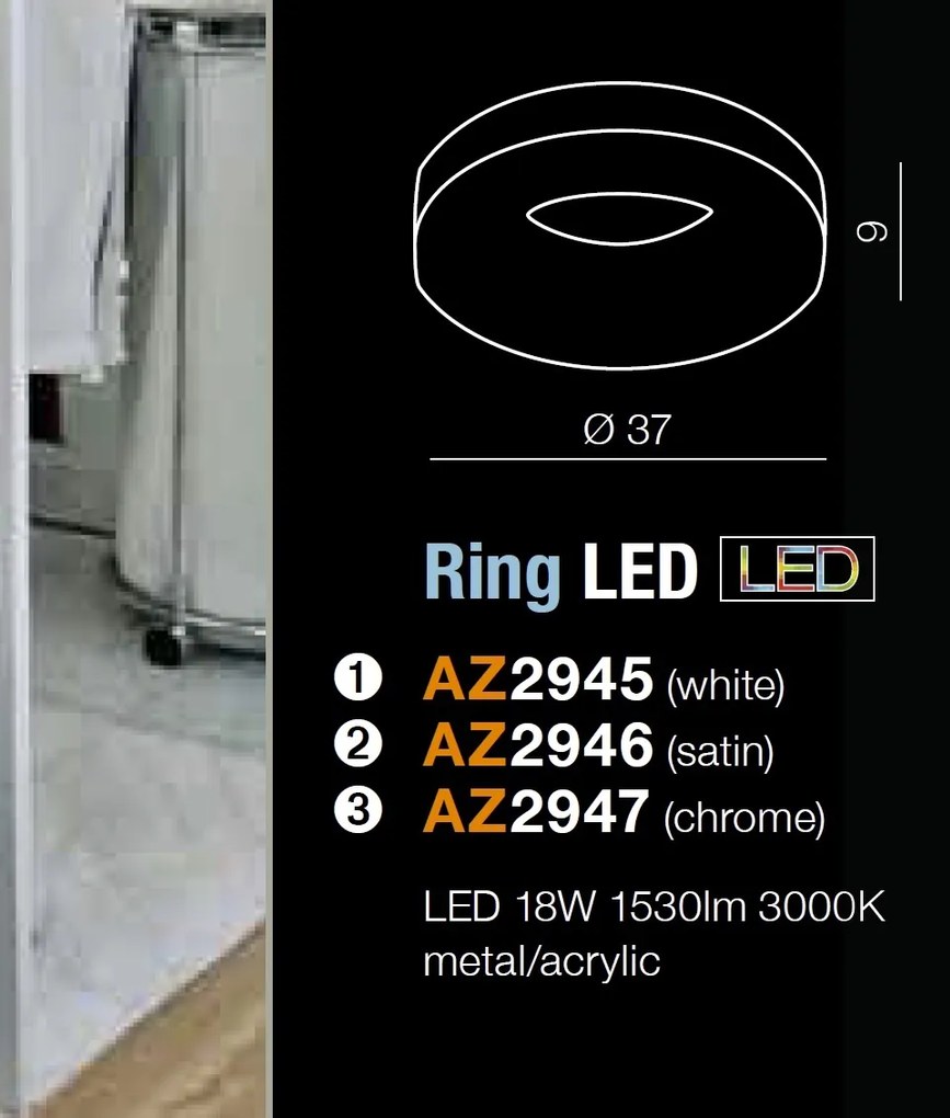 Plafoniera LED design modern Ring satin