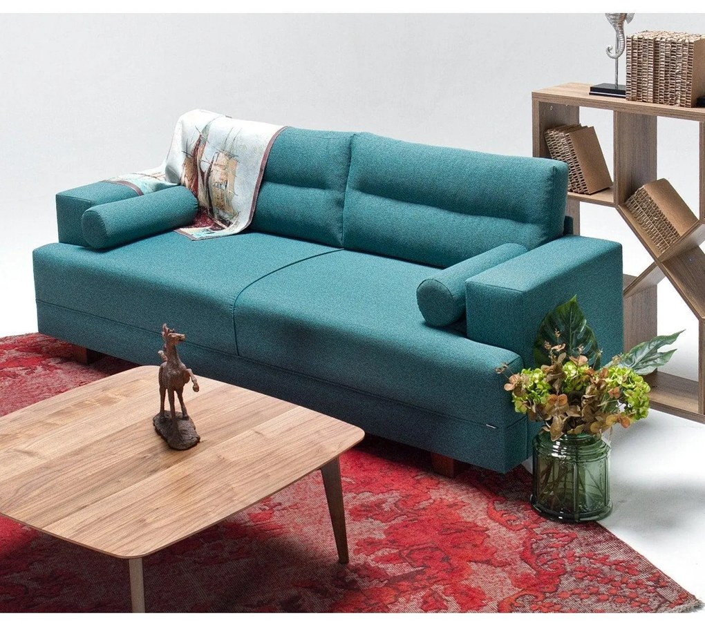 Canapea Fixa cu 3 Locuri si Taburet Oslo, 210 x 85 x 78 cm