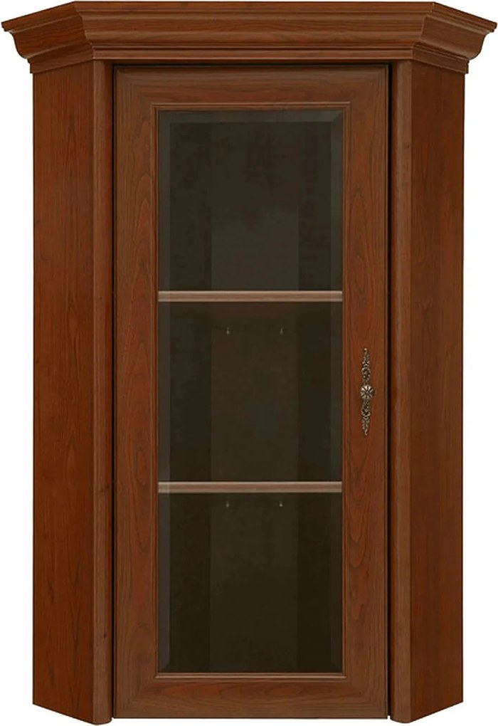 Vitrina KENT ENAD1WN, castan, PAL/sticla securizata, 59x59x115 cm
