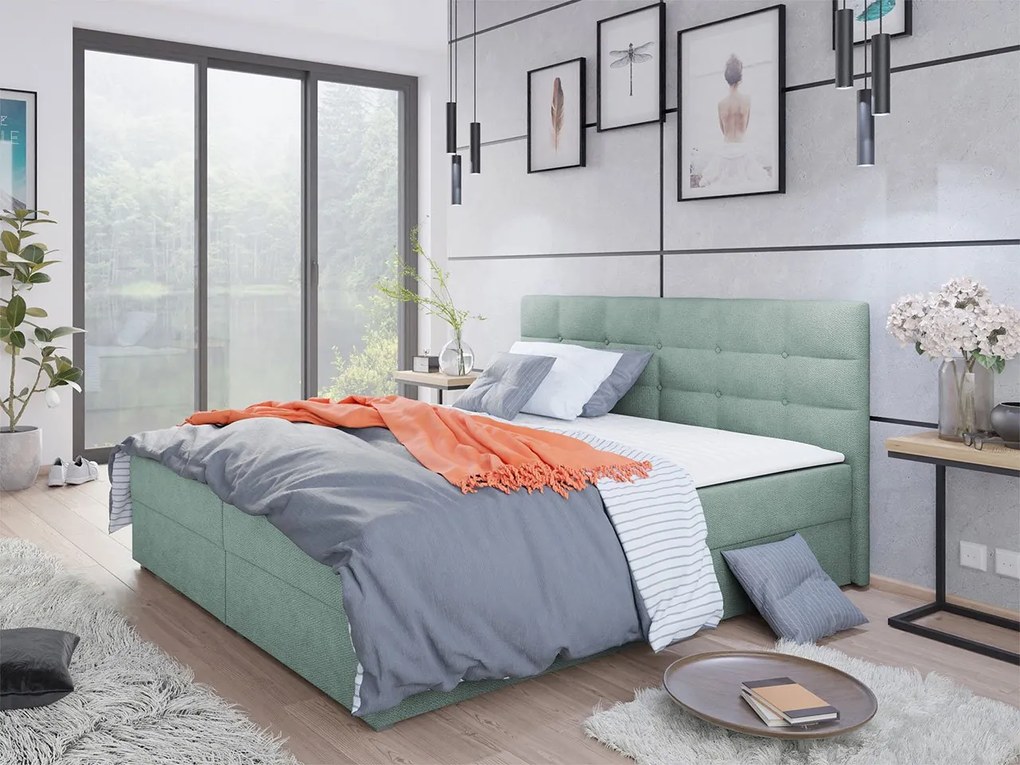 Pat matrimonial Boxspring Sebastian -1 (140x200) (Rico 18). 1059682