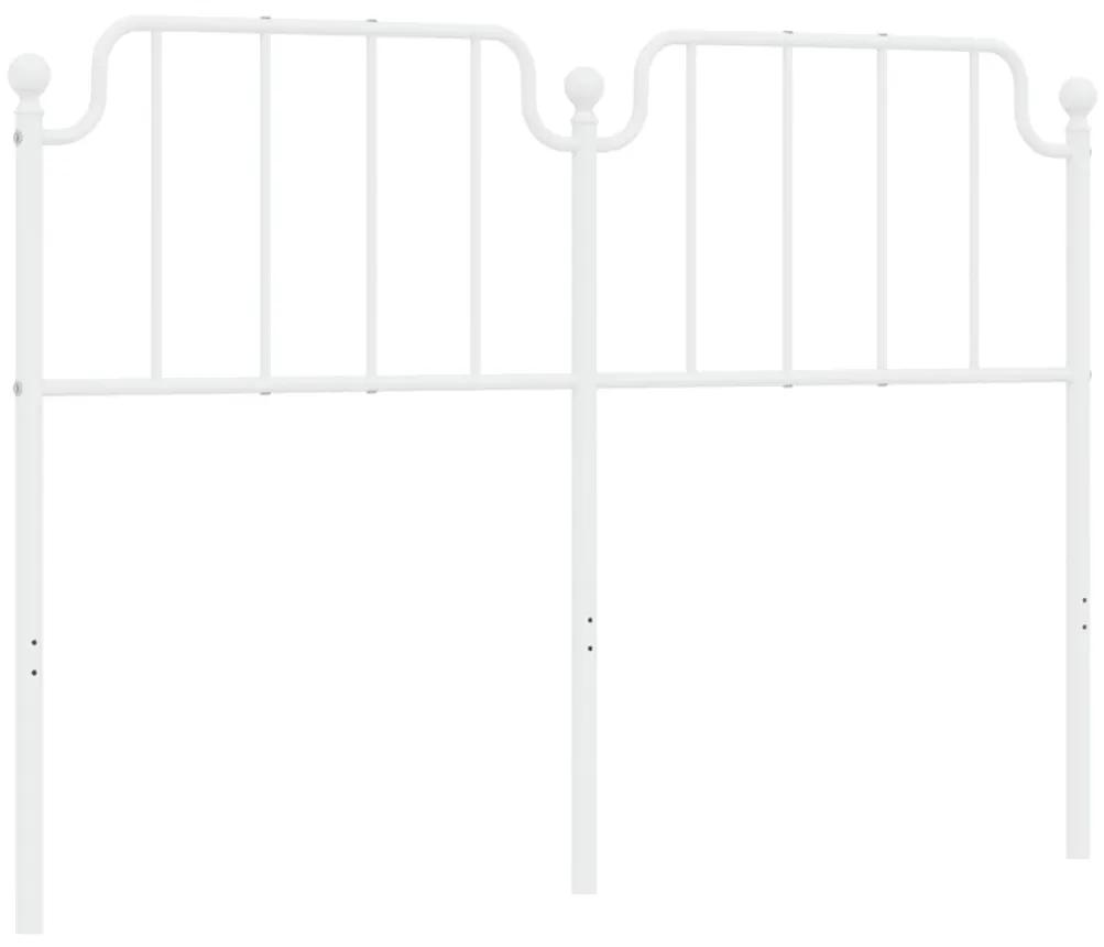 373971 vidaXL Tăblie de pat metalică, alb, 160 cm