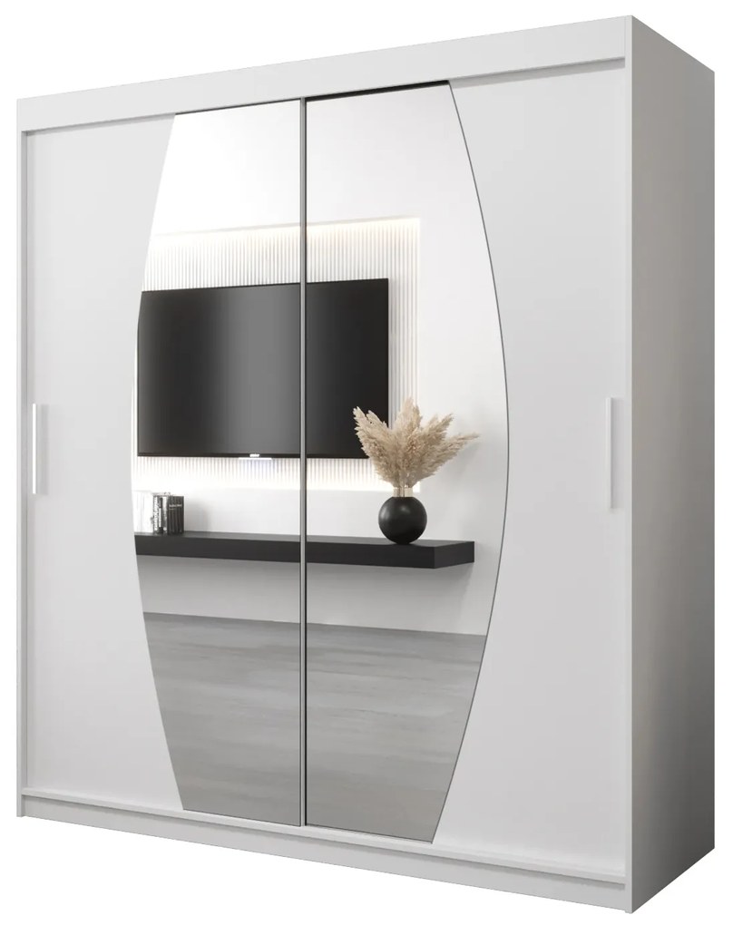 Dulap de haine 180 cm Eclipse (Alb mat + Alb mat). 1063413