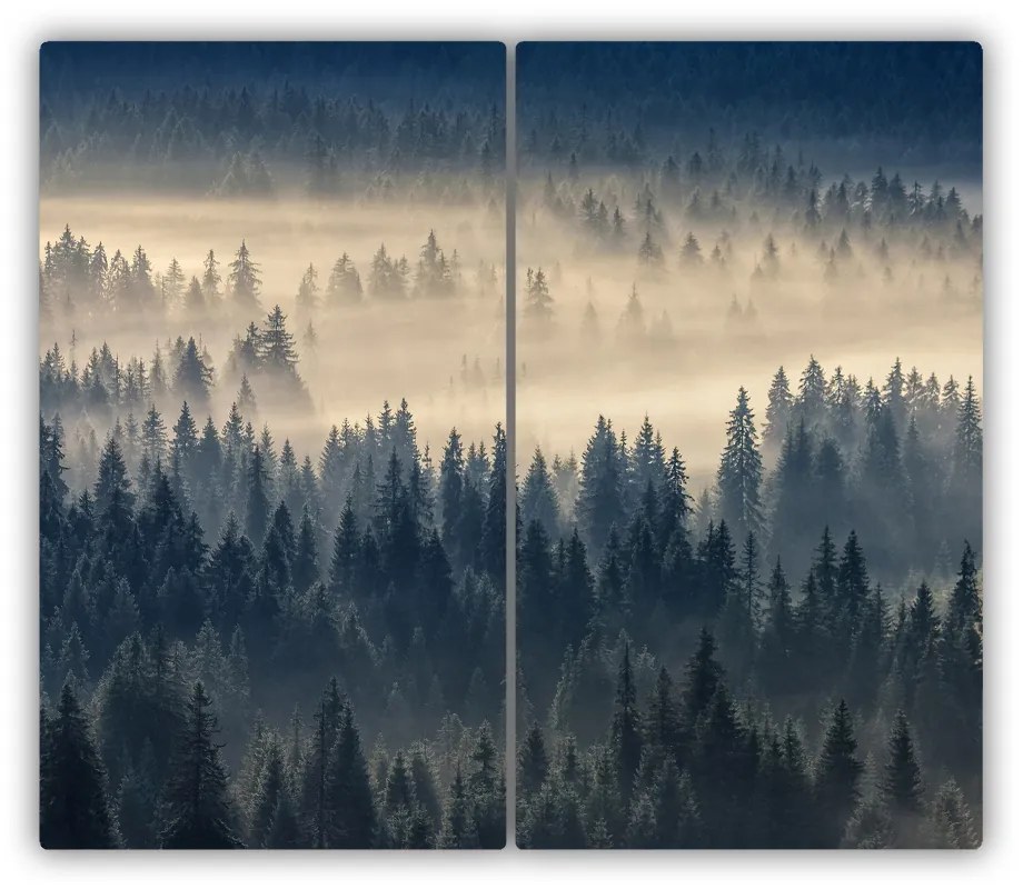 Tocator din sticla pădure de ceață