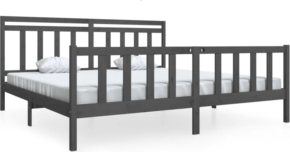 vidaXL Cadru de pat, gri , 200x200 cm, lemn masiv