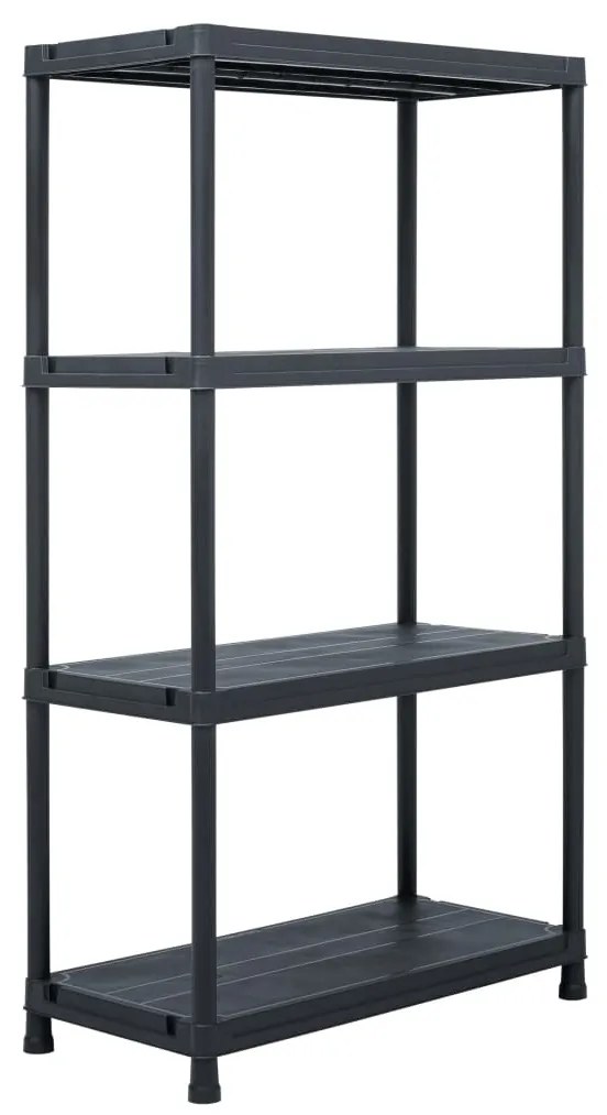 vidaXL Raft de depozitare, negru, 60 x 30 x 138 cm, plastic, 100 kg