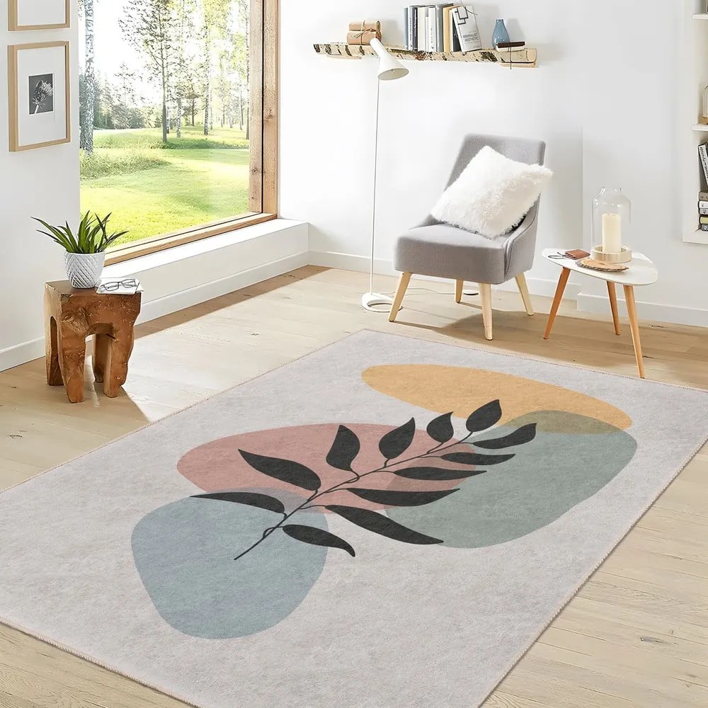 Covor tip traversă crem lavabil 80x200 cm Illustrated Autumn – Mila Home