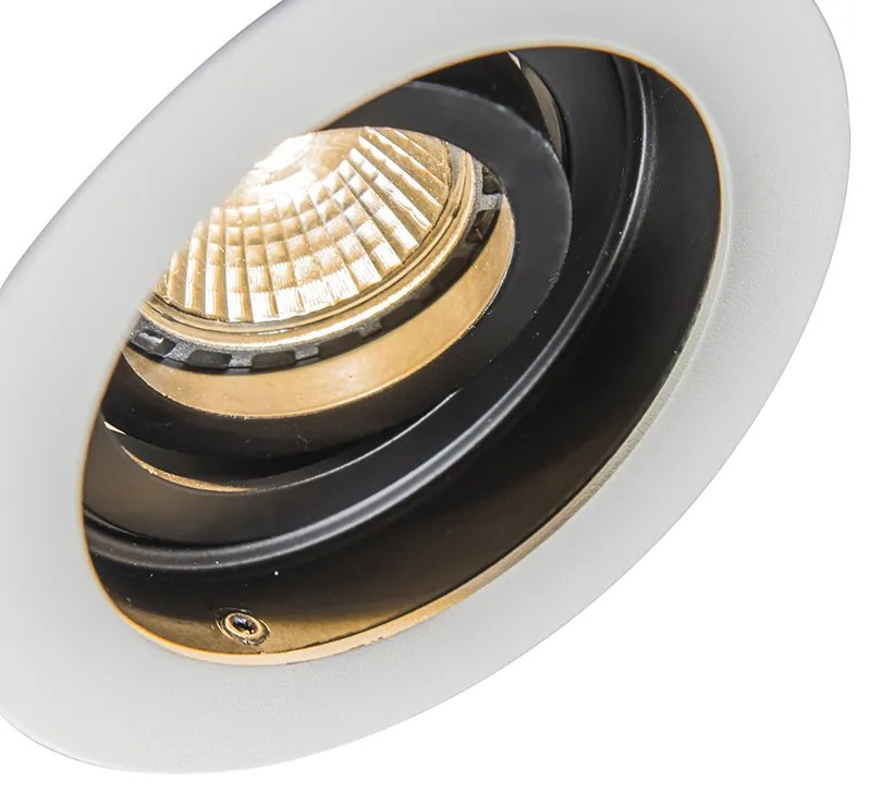 Spot modern încastrat din oțel alb set de 5 - Rondoo