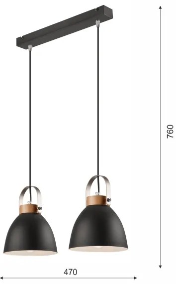 Lustr pe cablu DANIELLE 2xE27/60W/230V