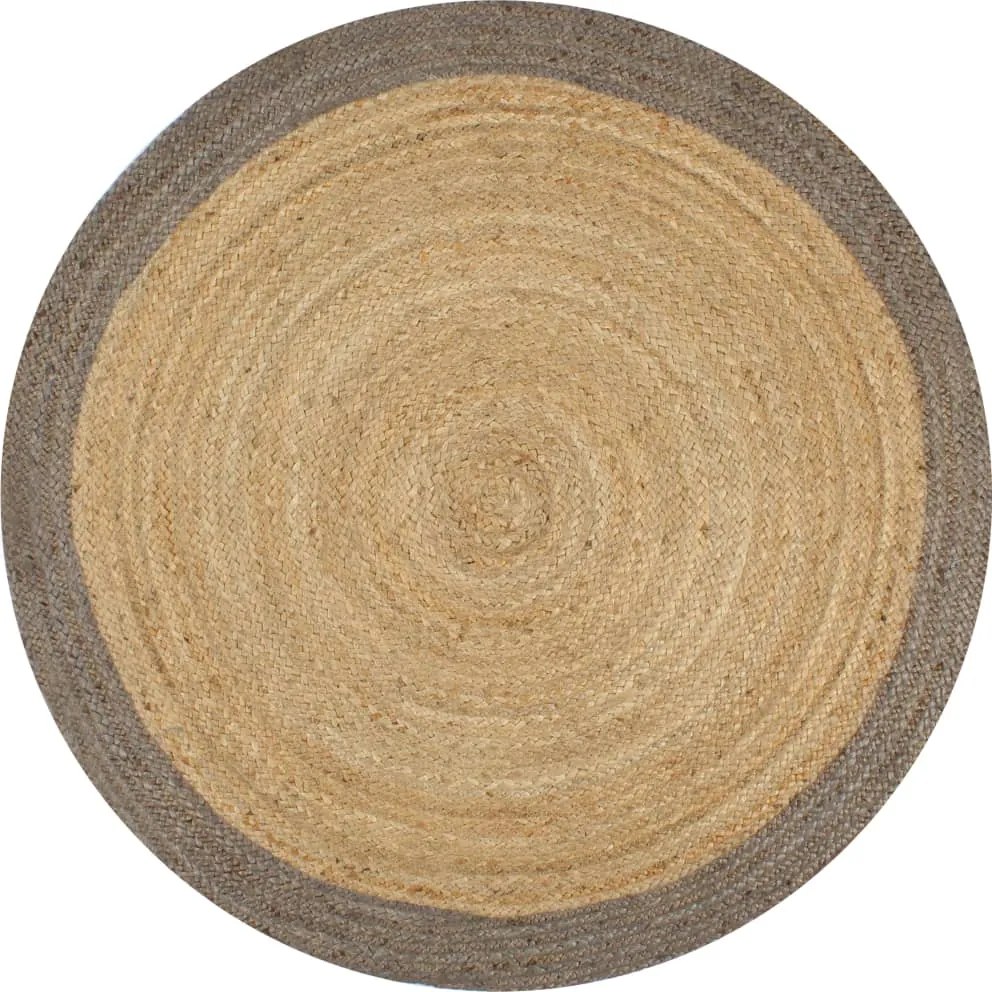 vidaXL Covor manual cu margine gri, 150 cm, iută