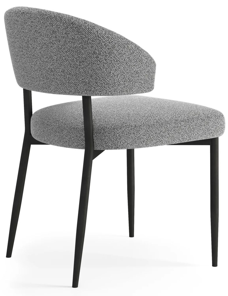 MAZZONI EXPORT IRIS Gri (material Monza 120) - SCAUN MODERN TAPIȚAT BOUCLÉ PENTRU SALON/SUFRAGERIE LOFT