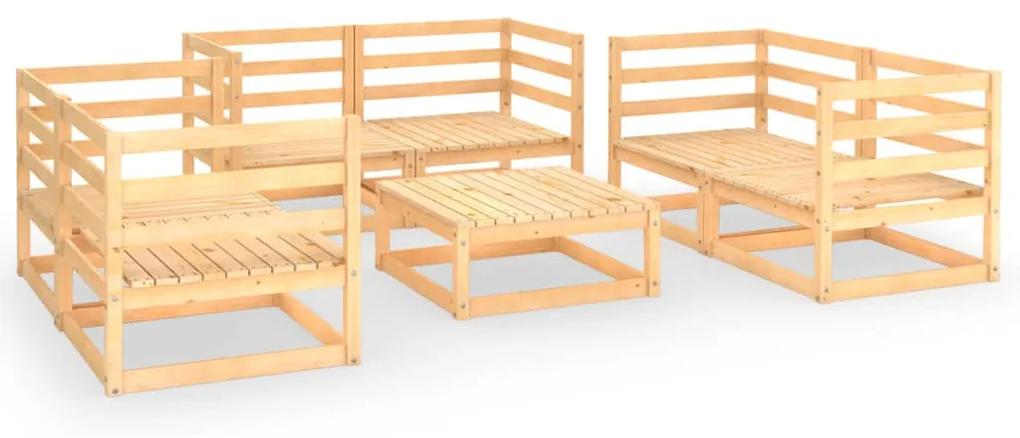 3075444 vidaXL Set mobilier de grădină, 7 piese, lemn masiv de pin