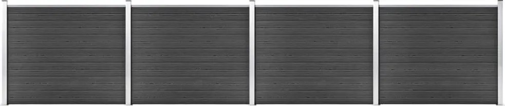 vidaXL Set panouri gard, 699x146 cm, gri, WPC