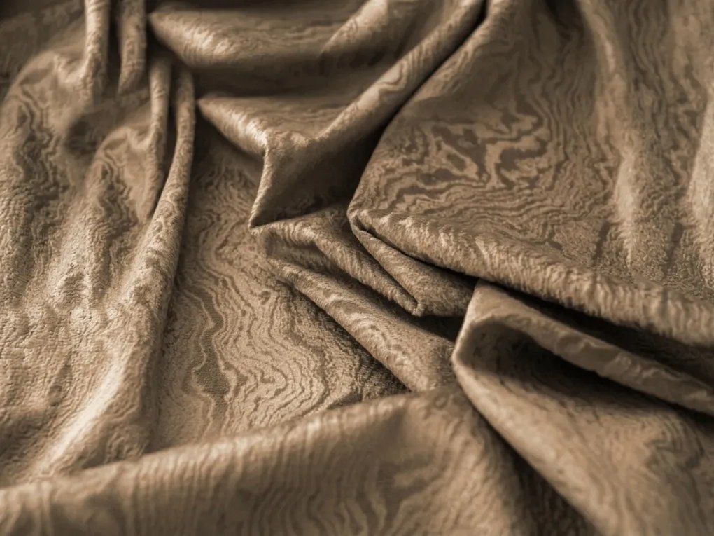 Draperie opaca DUNES VELVET 140x250 cm, bej-maro Agatat: Inele metalice