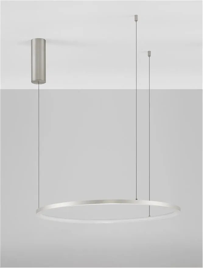 Lustra LED suspendata design modern circular TARQUIN D-60cm argintie
