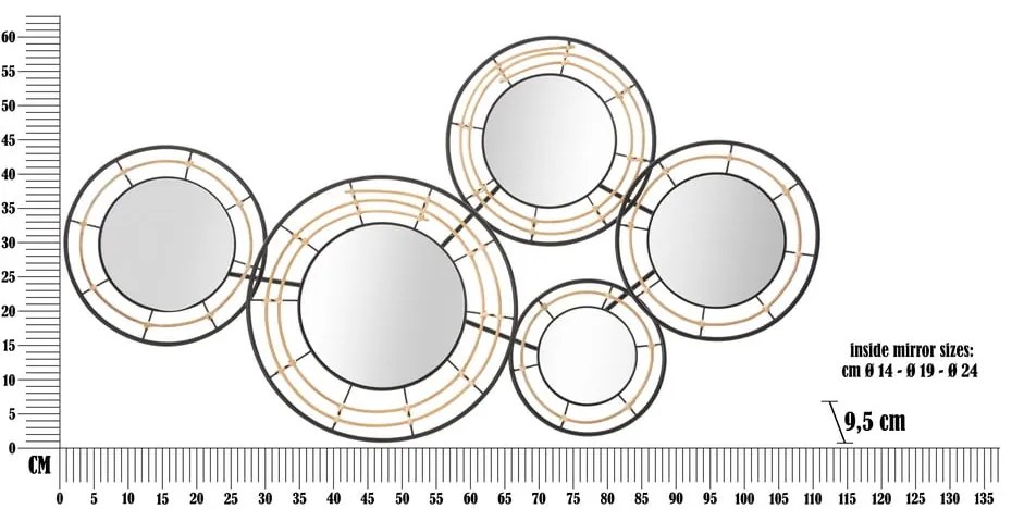 Decorațiune de perete din metal 111x59 cm Oporto – Mauro Ferretti
