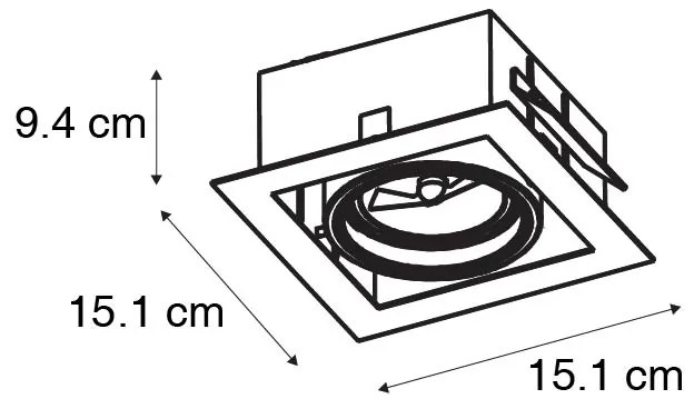 Spot modern îngropat negru reglabil - Oneon 70