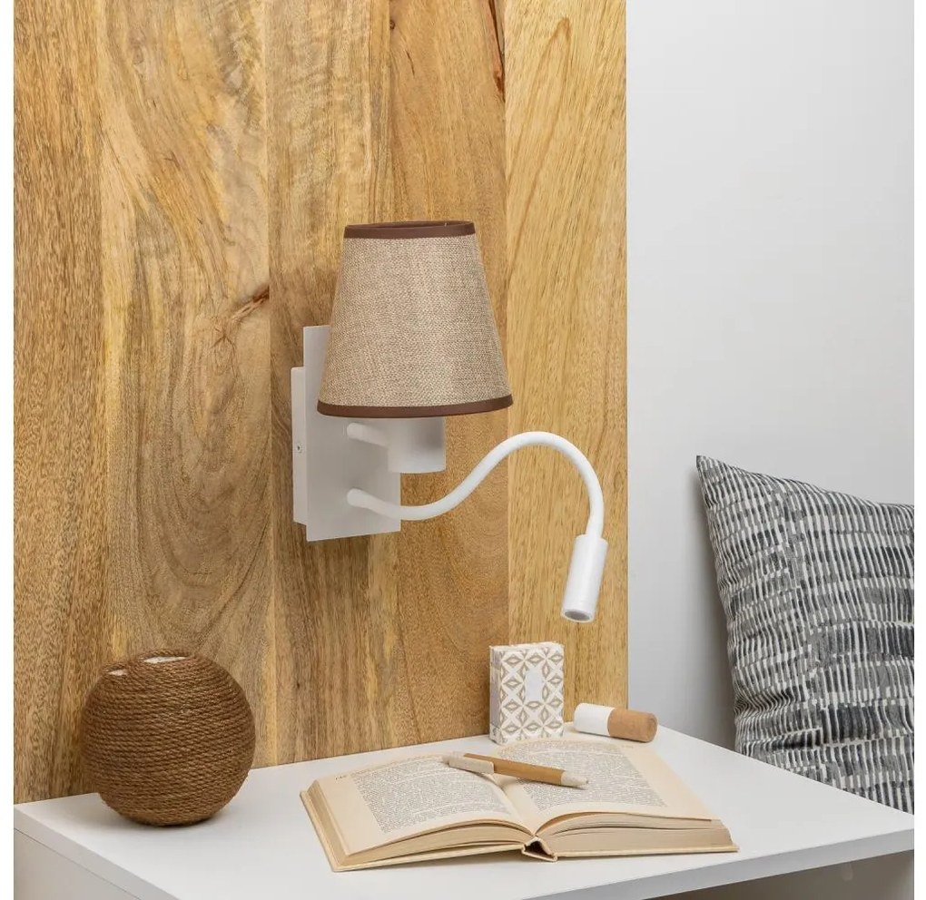Lampă LED de perete Brilagi NUBILA 1xE27/25W/230V + LED/3W alb/maro
