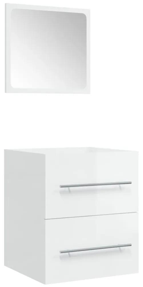 Dulap de baie cu oglinda, alb extralucios, 41x38,5x48 cm Alb foarte lucios, 1