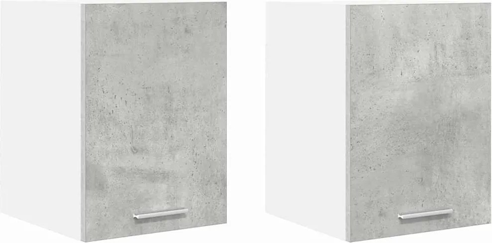 vidaXL Dulap suspendat cu ușă 2 pcs Gri beton și Alb 30 x 31 x 40 cm