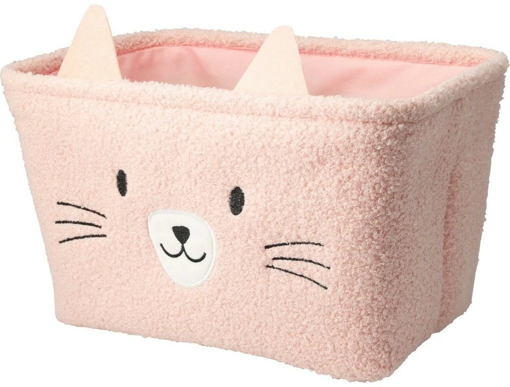 Hatu Set de coșuri de depozitare pentru copiiPisică, 2 bucăți, roz