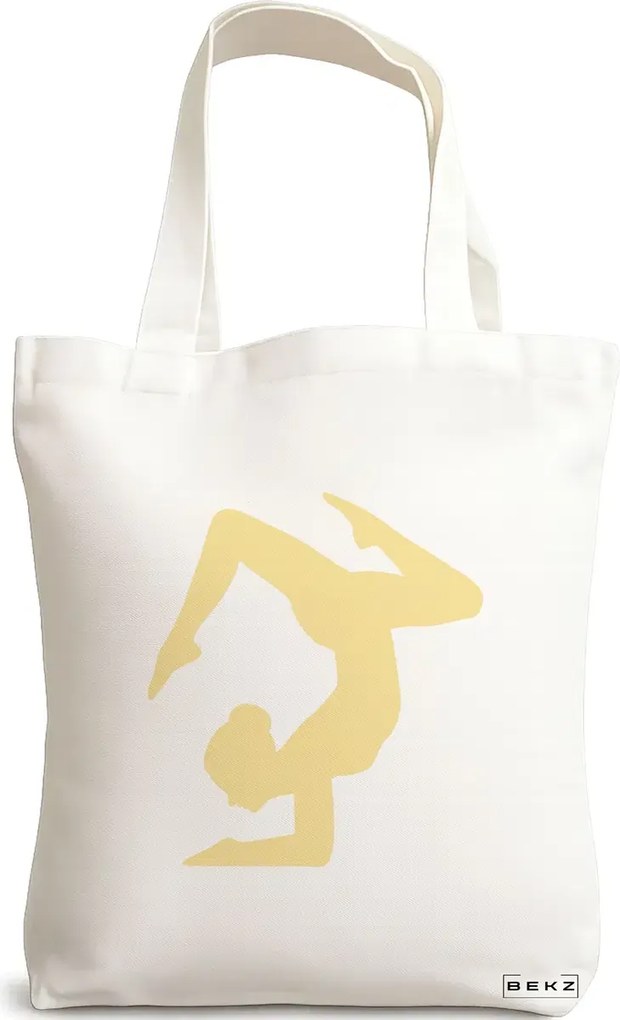Sacosa de Panza pentru Cumparaturi, Geanta Tote Yoga 3, 38x34.5 cm, Alba, BEKZ®