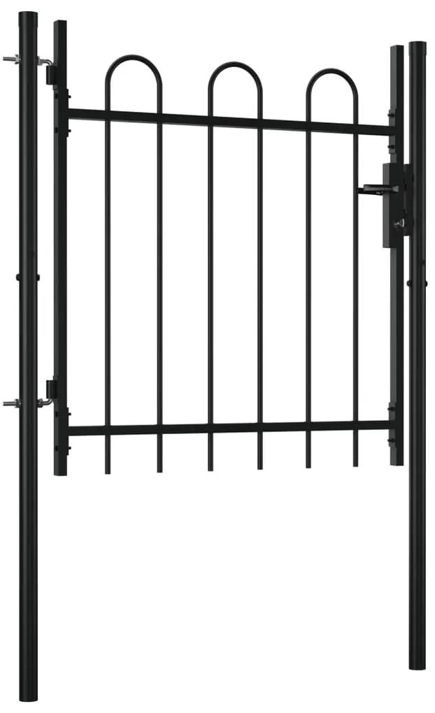 Poarta de gard cu o usa, cu varfuri rotunjite, 100 x 75 cm 100 x 75 cm