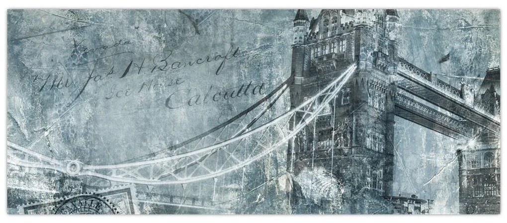 Tablou - Tower Bridge în tonuri reci (120x50 cm)