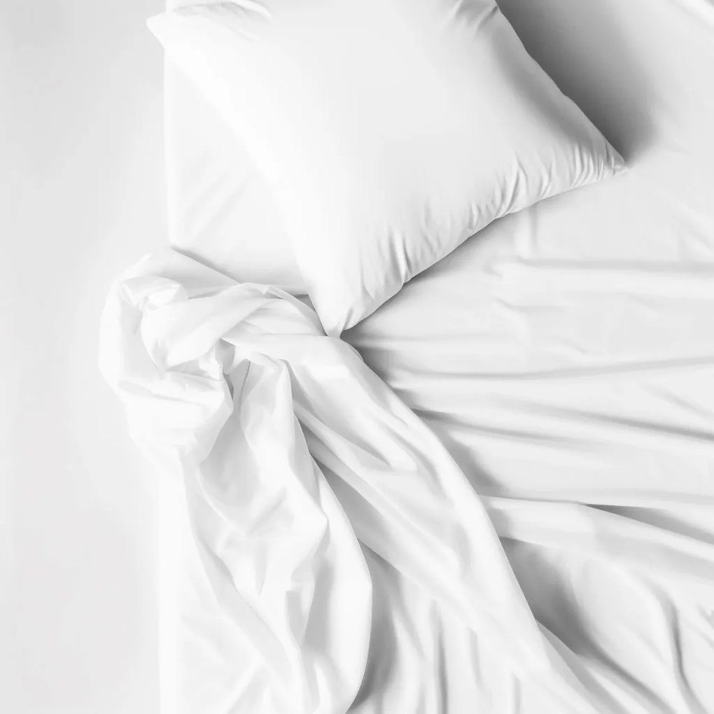 Goldea lenjerie de pat din 100% bumbac - alb 140 x 220 și 50 x 70 cm