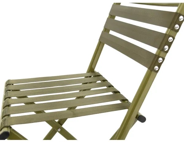 Scaun camping pliabil cu spătar, verde