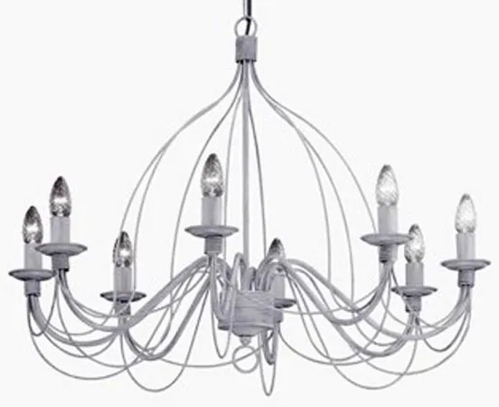 Candelabru clasic modelat si pictat manual disponibil in finisaj alb antichizat CORTE SP8 005898