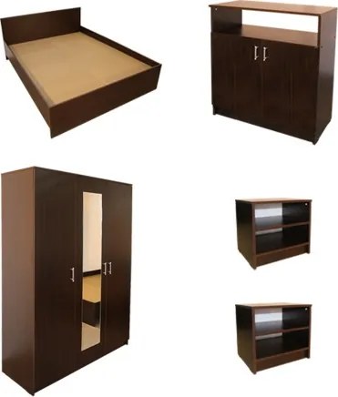 Dormitor Soft Wenge cu pat 140x200 cm