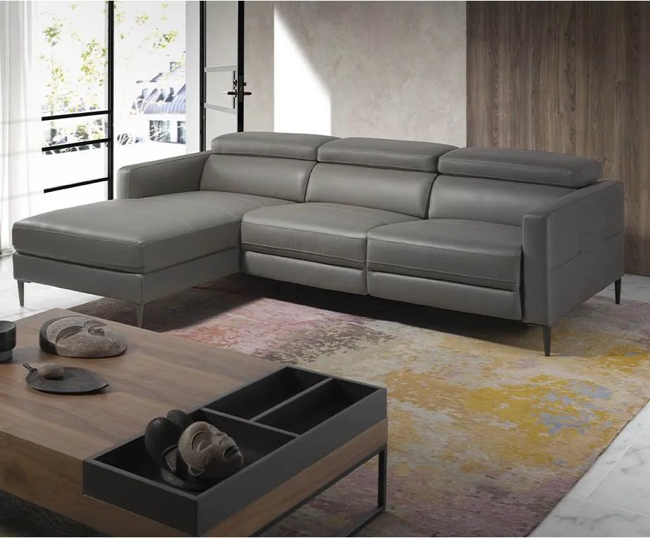 Coltar LUX design italian cu sezlong stanga si functia relax Serena