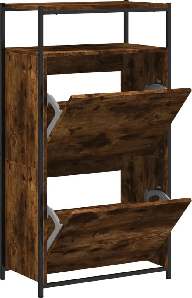 vidaXL Pantofar, stejar fumuriu, 60x34x112 cm, lemn compozit