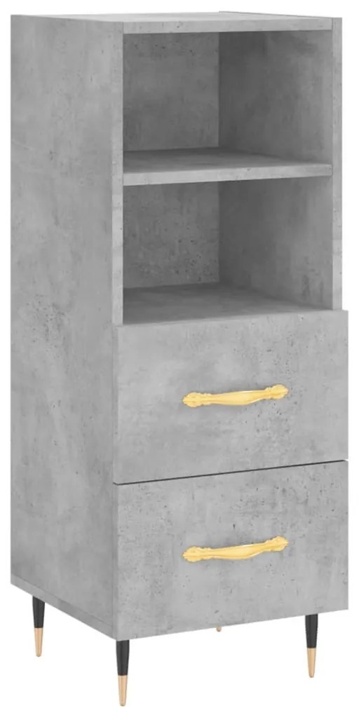 828648 vidaXL Servantă, gri beton, 34,5x34x90 cm, lemn compozit
