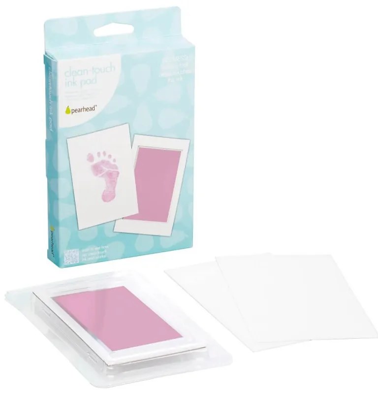 Kit amprenta cu cerneala pentru piciorus - Pearhead - roz